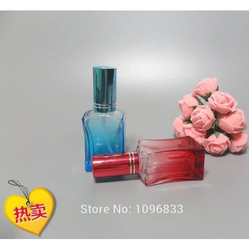 15ML Colorful Perfume Atomizer, 15CC Glass Perfume Bottle, Spray Bottles, Empty Parfum Vial, Square Glass Bottle, 40pcs/Lot