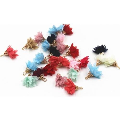 Color Flowers Pendant Tassels 15cm small tassel DIY Jewelry Making Findings Flowers pendant tassels/earrings accessories 10 pcs