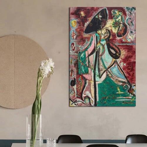 Jackson Pollock Classical Pictures Canvas Wall Art Ancient Beauty Paintings Posters and Prints For Living Room Home Decoration
