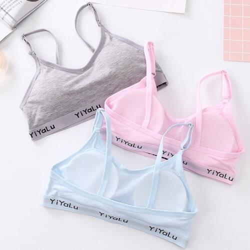Young Girls Cotton Underwear Teenage Training Sports Bra Top for Teens 8-15 Years Adolescente Lingerie Teen Bras