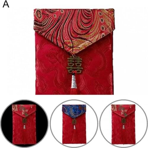 Embroidery Creative New Year Red Packet Premium Texture Lucky Money Red Envelopes Easy-carrying for Couple