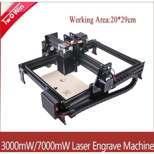 3W/7W Upgrade Laser Engraver Working Area 29*22cm CNC Engraving Machine DIY Router Printer Supporting Computer/Offline/Bluetoot