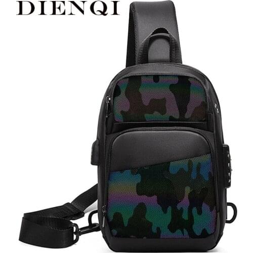 Fashion Holographic Men One Shoulder Bags Husband Theft Protection Cross Body Holster Sling Chest Bag Side Crossbody Bag For Men