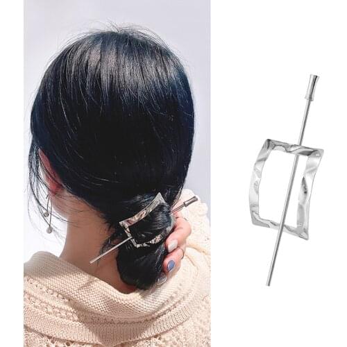 Fashion Hair Clip Women Girls Elegant Design Oval Round Barrette Square Stick Hairpin Hair Pins Ponytail Head Accessory