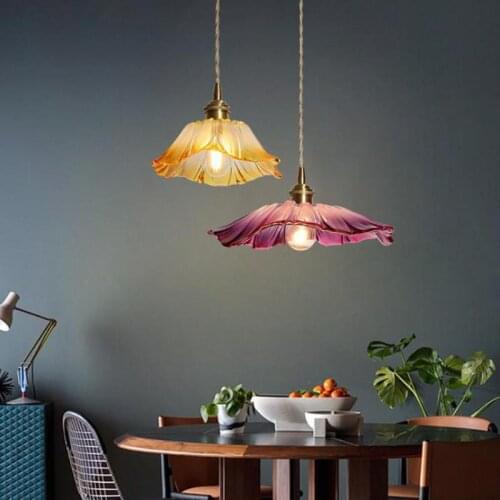 Nordic Glass Chandelier Bar Corridor Restaurant Brass Single Head Led Chandeliers E27 Nordic Light Kitchen Fixtures Lights