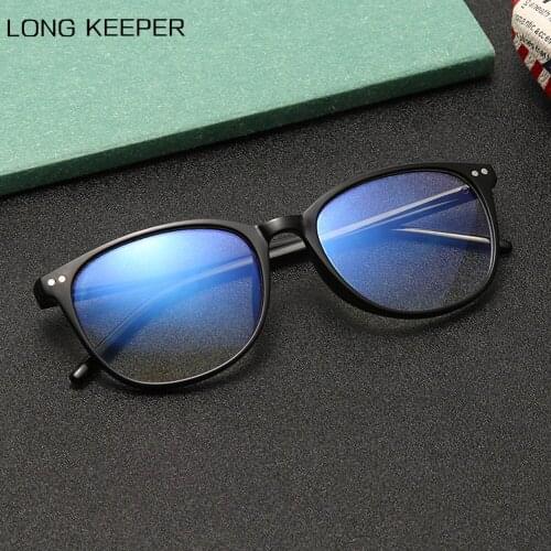 Men Vintage Round Anti Blue light Glasses Frame Women Clear Lens Computer Blue Blocking Gaming Balck Eyeglasses Frame UV400