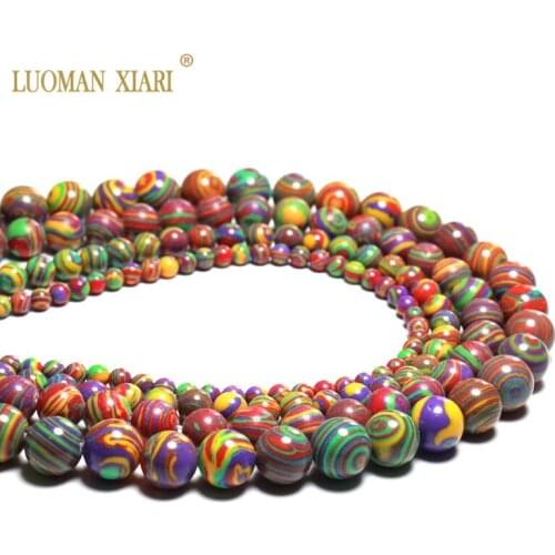 Wholesale Colorful Malachite Beads Natural Round Stone Beads For Jewelry Making Diy Bracelet Necklace 4/6/8/10 mm Strand 15