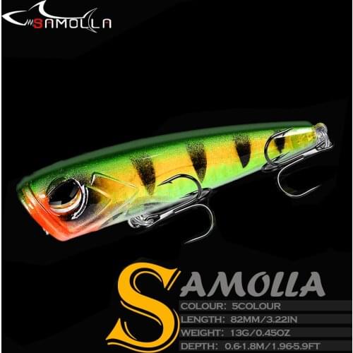 Floating Popper Fishing Lure Weights 13g Depth 0.6-1.5m Peoppers Bionics Hard Bait Pesca Trolling Wobblers For Pike Fish Tackle