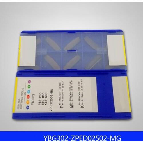 Original ZPED02502-MG YBG302 ZPED 02502 CNC Parting Inserts Turning Tools 2mm 10pcs/box Tungsten Carbide Inserts Lathe