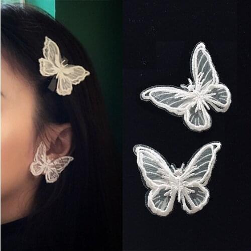 Black White Lace Butterfly Stud Earrings Women Wedding Gift Boho Bijoux Pendientes Mujer Babygirl Earrings Anglicanum Jewelry
