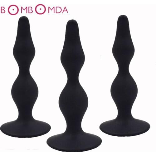 Silicone Anal Plug Bullet Shape Dildo Butt Plug Prostate Massager Powerful Sucker Anal Plug Sex Toys for Men Women Adult Product