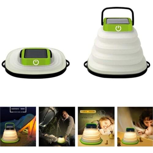 Collapsible Camping Light Solar Tent Lighting With Bowl Shaped Design Waterproof LED Rechargeable Camping Lamp Portable Lantern