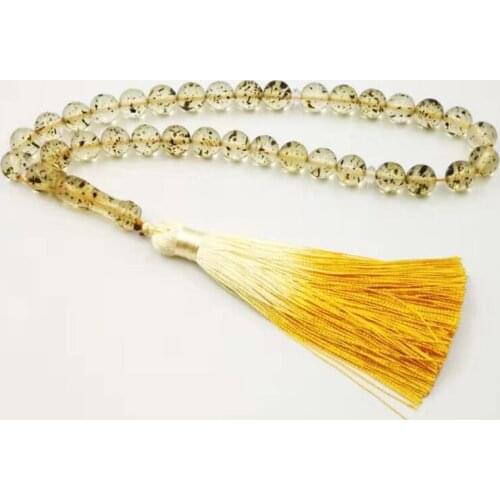 Resin tasbih Muslim Bracelets Islam Rosary special yellow tassel 33 45 66 99 prayer beads ALLA Misbaha