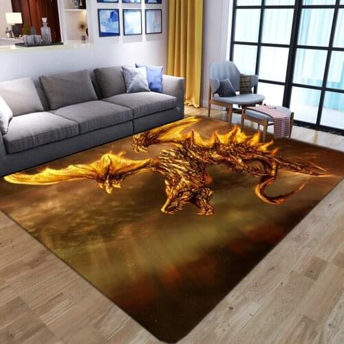 Modern 3D Carpet Sofa Area Rug Dragon Pattern Floor Mat Decor Bedside Kitchen Rug Children Soft Play Carpet for Home Living Room