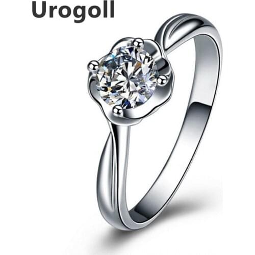 Urogoll Rings With Cubic Zirkonia For Women