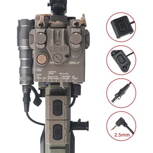 WADSN Tactical Modlite ModButton Lite Remote Tape Switch For DBAL A2 PEQ M300 M600 Weapon Light With Picatinny Mlok Keymod Mount
