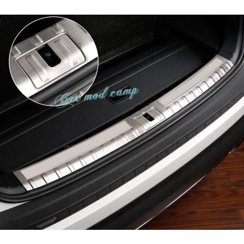 For Skoda Kodiaq 2017 2018 2019 Stainless Steel Inner Rear Bumper Protector Guard Cover Trim 2pcs Car Styling accessories