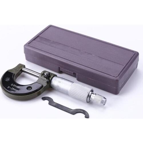 0-25mm/0.01mm Outside Micrometer Gauge Vernier Caliper Gauge Meter Micrometer Carbon Steel Measure Tools