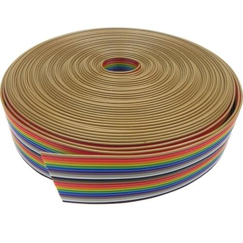1M 5M 10M 20M Length 1.0MM Pitch 40P AW28 Rainbow Color IDC Ribbon Wire Flat Cable
