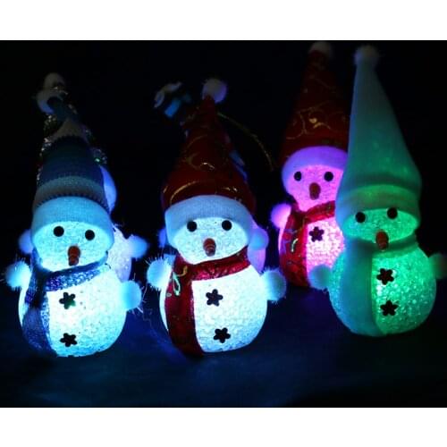 1pc New Christmas Decorations Snowman LED Light Change Color Nightlights Snowman Night Lights Colorful Eye-lantern
