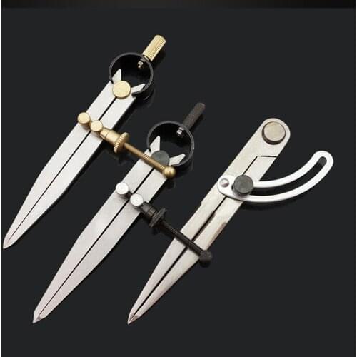 1PC Carbon Steel Scriber Divider Wheel Compass Leather Stitch Hole Distance Measure Compass Leather Divider Tool