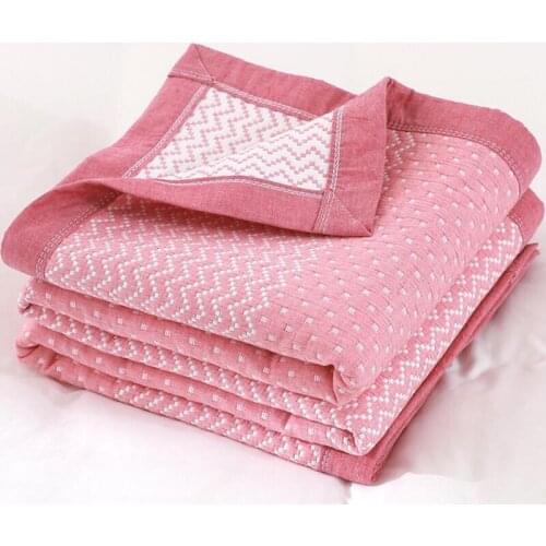 100% cotton 3 layers gauze cool blanket king queen size room sleeping blanket foldable summer kids children adult blanket
