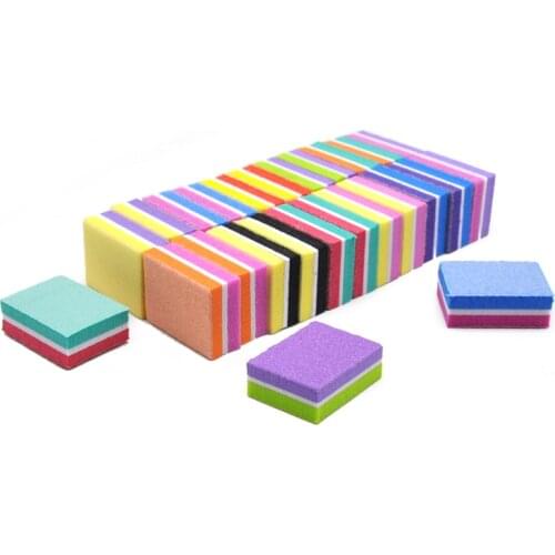 100pcs/lot Mini Sponge Nail File Sanding Blocks UV Gel Polish Cuticle Remover Manicure Tools Kit Nail Buffer Files 100/180 Limas