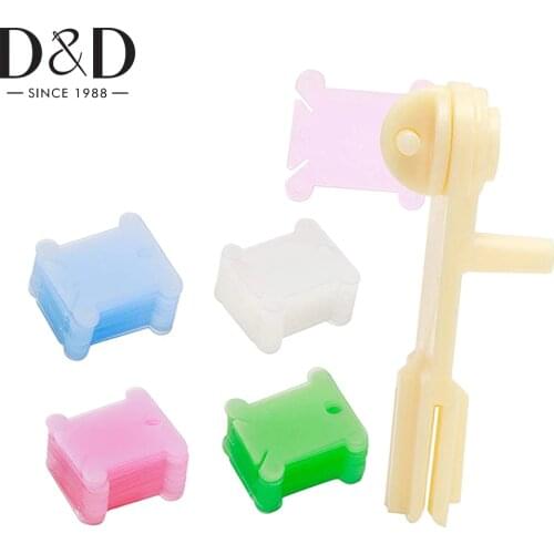 100pcs Plastic Floss Bobbins Thread Card&String Winder Cross Stitch Floss Thread Bobbins Organizer Craft DIY Sewing Storage