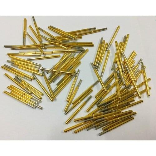 100 Pcs/Package P156-Q1 Copper Nickel Plated Electronic Probe Pin Total Length 34mm Spring Test Probe Test Accessories