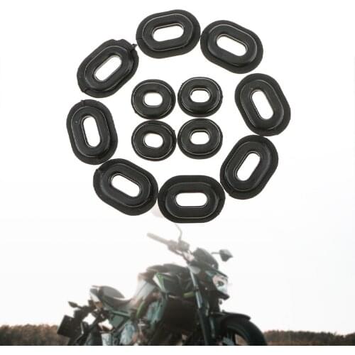 12pcs Rubber Grommets Motorcycle Side Cover Rubber Grommets Head Gasket Fairings Sets For Honda CG125 Side Panel Cover Grommets