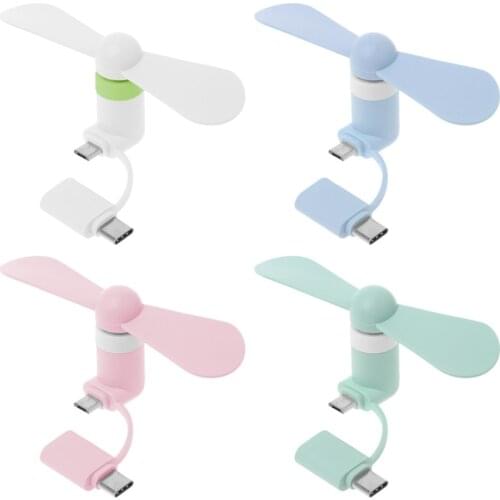 2in1 Type C Micro USB Mini Fan Cooler for Samsung Xiaomi Huawei HTC Cell Phone