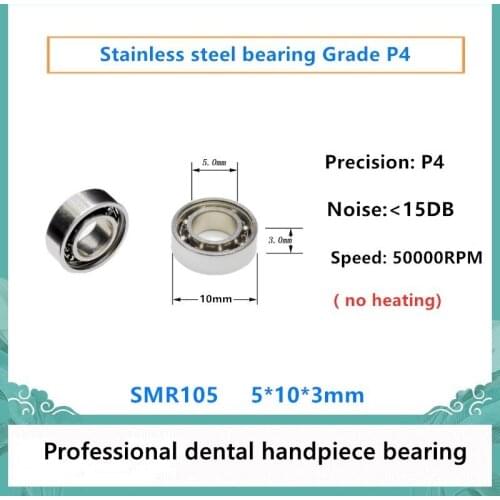 20pcs high quality Dental Handpiece bearing SMR105 5x10x3mm P4 stainless steel ball bearings dental planter 50000rpm no heating