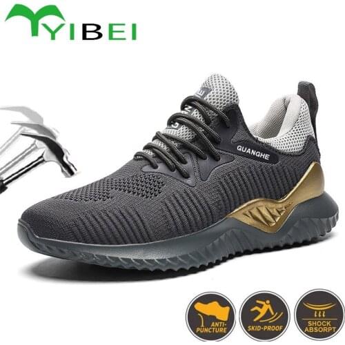 2020 fashionable work safety shoes mens steel toe cap protective indestructible work boots safety boots sports shoes