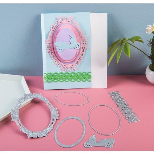 2020 dies Lace Strip Border Oval Frame Motorcycle metal cutting dies Scrapbooking die card knife mould blade punch stencils dies