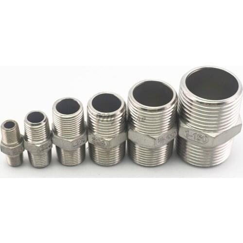 3/8" Male*Male Hex Nipple Stainless Steel SS304 M/M Threaded Nipple Pipe Fittings 36mm Length