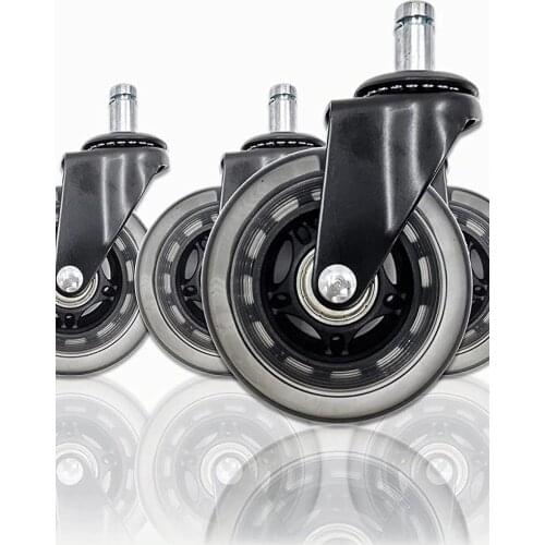 SYSanjang SJTX321 Office Chair Wheels，(Set of 5) Wheels for Office Chairs，3” (Black) Office Chair Casters,Rollerblade Wheel