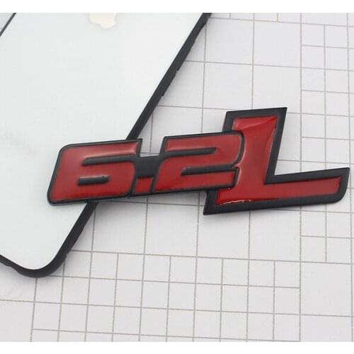 3D Metal Red/Black 6.2L Auto Trunk Tailgate Emblem Badge Decals Sticker Car Accessories