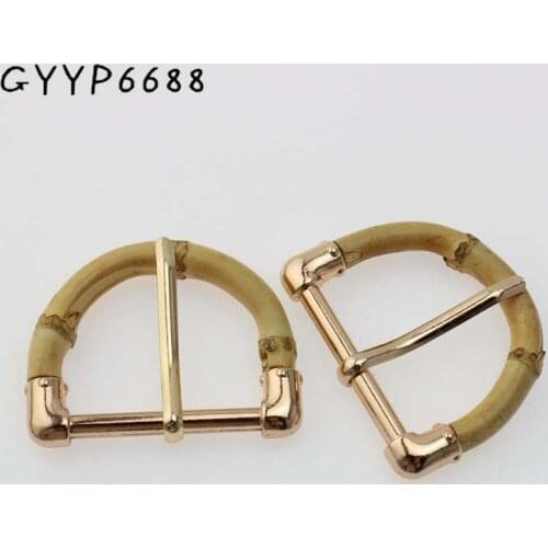 4-20 pieces,2 size inner wide 3cm 4cm Natural Bamboo half circle pin buckle bags/belts adjusted pin buckle pipe buckle