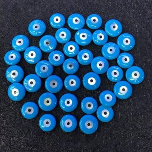 50pcs/lot Natural mother of pearl shell round shape turquoise no hole mop shell beads DIY jewelry