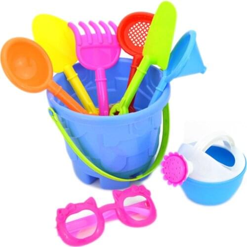 9PCS/Set Random Color Kids Sand Beach Toys Castle Bucket Spade Shovel Rake Water Tools SetKids Toys Birthday Gift