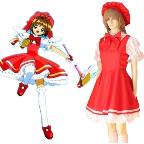 Anime Card Captor Sakura Cosplay Costumes Sakura Maid Cosplay Full Sets Cosplay Costumes Halloween Carnival Party Women Cosplay