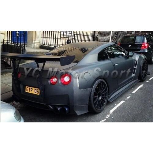 Car Accessories FRP Fiber Glass BSP Style Rear Wing with Full set Bracket Fit For 2008-2013 R35 GTR Trunk Spoiler