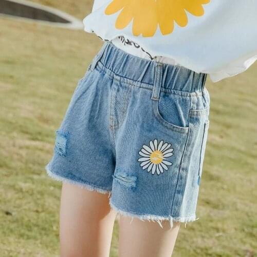 2021 New Summer Baby Teenager Denim Shorts for Blue Teens Girl Jeans 3 4 5 6 7 8 9 10 12 Years Old Kids