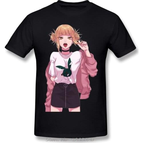 Harajuku Sugoi Toga Himiko My Hero Academia T-Shirt Anime Boku No Hero T Shirt Men Cotton Tshirt Anime Tees Harajuku