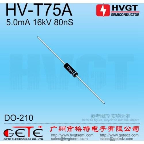 HVGT,High Voltage Diode 16kV,HV-T75A, Silicon Rectifier Diode 5mA 16kV 80ns, 2CL75A,Fast Recovery, High Frequency, 100pcs/Bag