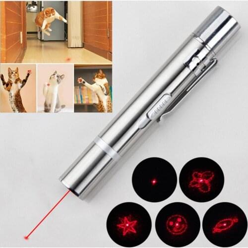 Cat toy USB charging laser toy Funny Pet Cat LED Light Pointer Pen Teaser USB Flashlight Kitten Funny cat stick Interactive Toy