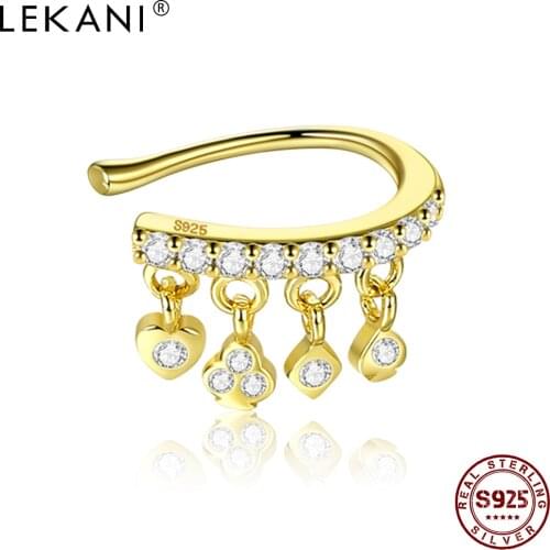 LEKANI 1 PC S925 Sterling Silver Earring Single Clip U Shaped Cubic Zirconia Earring For Women Fine Jewelry Gifts Best Selling