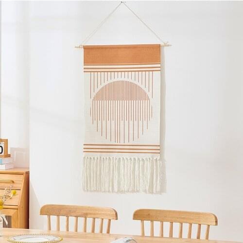 New craft pattern Home Boho Decor Handmade Cotton Tassel Wall Hanging Woven Macrame Tapestry Wall Art Thick fabric Tapestry Gift