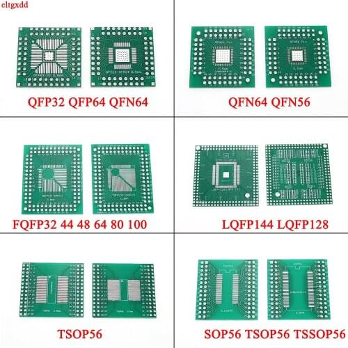 1pcs Pinboard QFP32 QFN56 LQFP128 TSSOP56 TSOP56 to DIP56 56pin SDRAM 0.635mm 0.8mm IC adapter Socket Adapter plate PCB