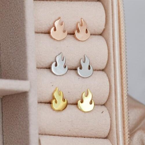 Stainless steel earrings, inspired by nature Flame earrings Fashion earrings Personalized earrings Cool earrings
